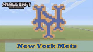 Minecraft: Pixel Art Tutorial and Showcase: New York Mets Logo (MLB) screenshot 4