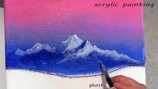 Ghost 👻 on the beautiful hillside | Acrylic painting #1