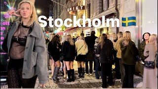 NIGHTLIFE IN STOCKHOLM🇸🇪Swedish Girls After Midnight-Walking Tour Sweden 4K