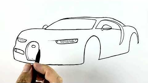 How to Draw Bugatti Chiron | Easy Luxury Car Drawing Tutorial | Step by Step Supercar Sketch