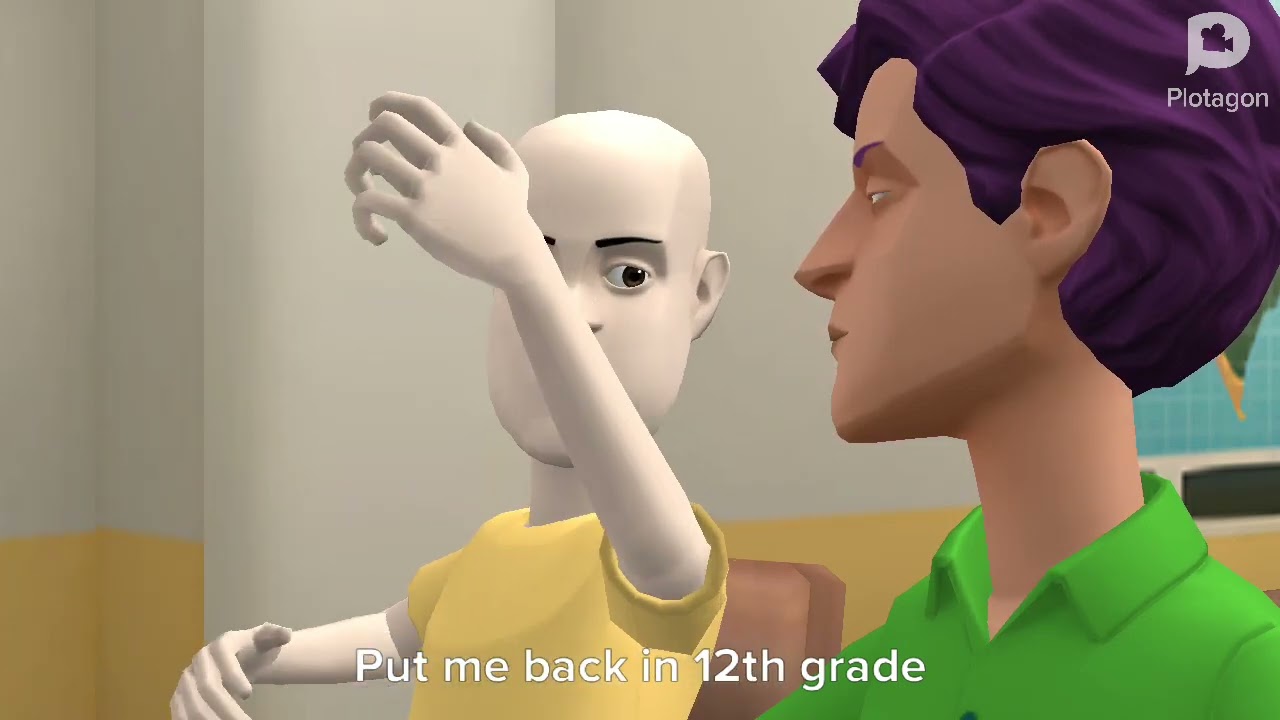 Calliou put me back in 12th grade in plotagon