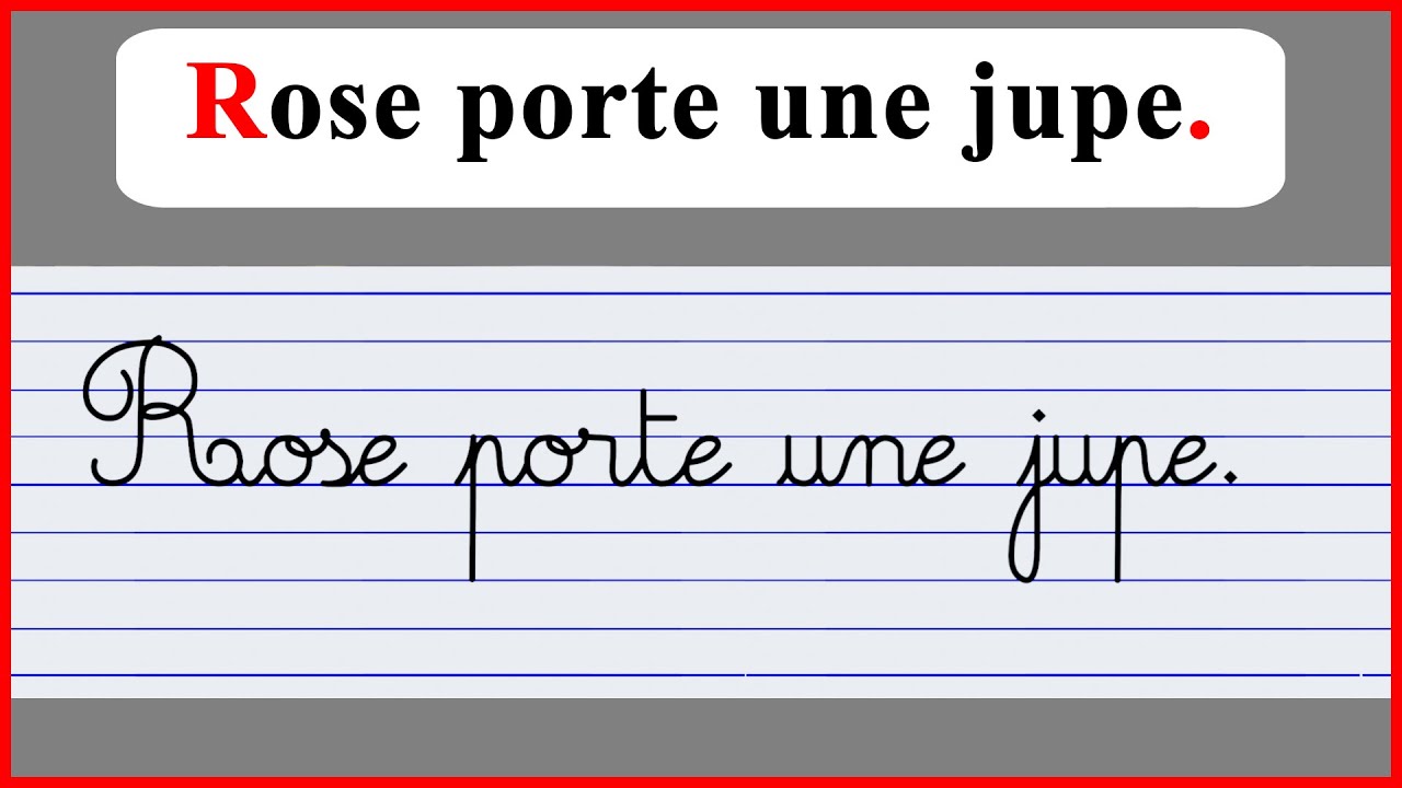écriture cursive en français