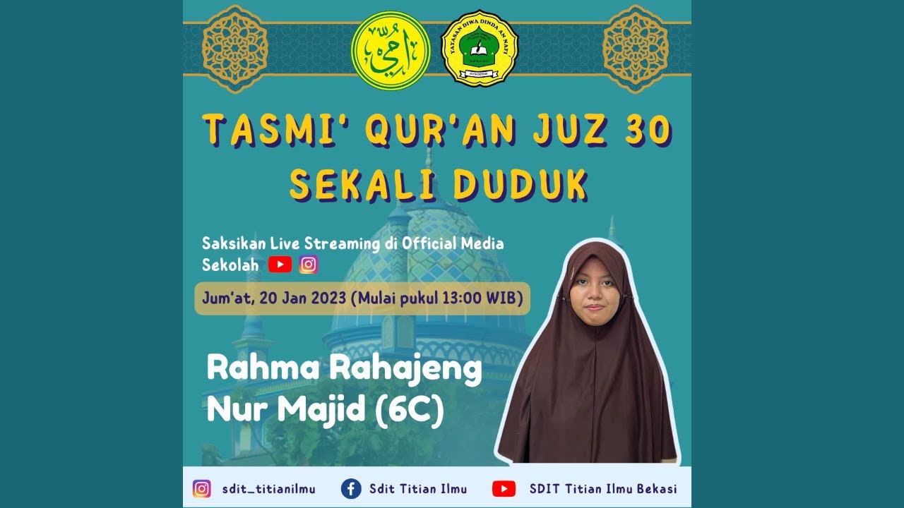 Tasmi' Sekali Duduk Al-Qur'an Juz 30 Ananda Rahma Rahajeng Nur Majid ...
