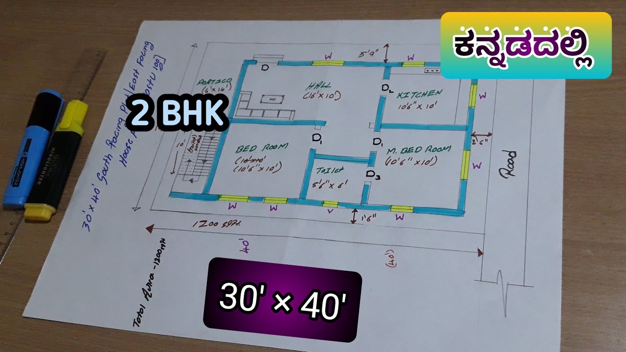 30*40 east house plan, in west facing plot| 30 40 east house plan ...