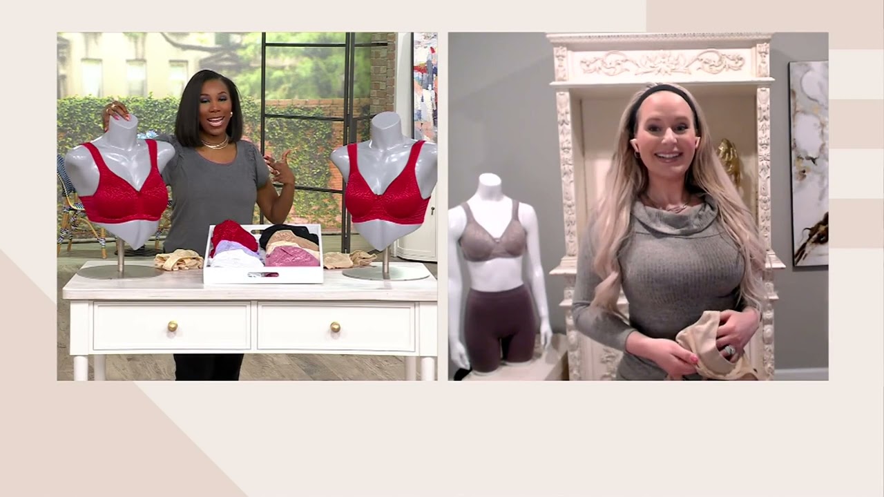 Breezies Wild Rose Lace Seamless Support Bra on QVC 