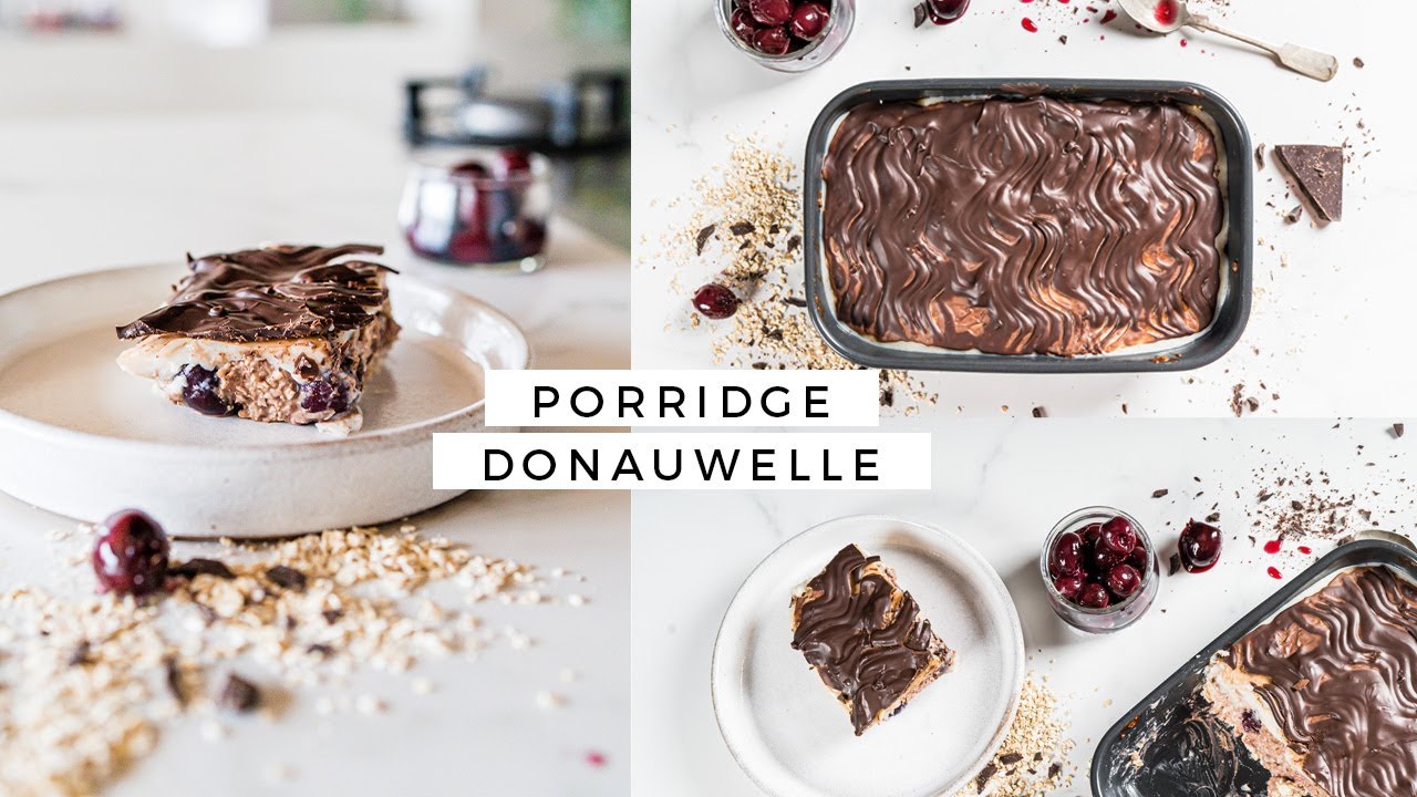 Porridge Donauwelle | HIGH PROTEIN Frühstückskuchen unter 300 Kalorien