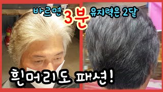 흰머리 그냥 기르지 마세요 3분이면 끝  고급지게  흰머리염색  탈색없이 호유보카시그레이로