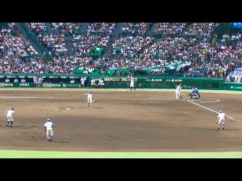現地撮影、広陵・大橋、タイムリー二塁打。中村奨成、第2打席は三振。決勝対花咲徳栄。第99回全国高校野球選手権大会