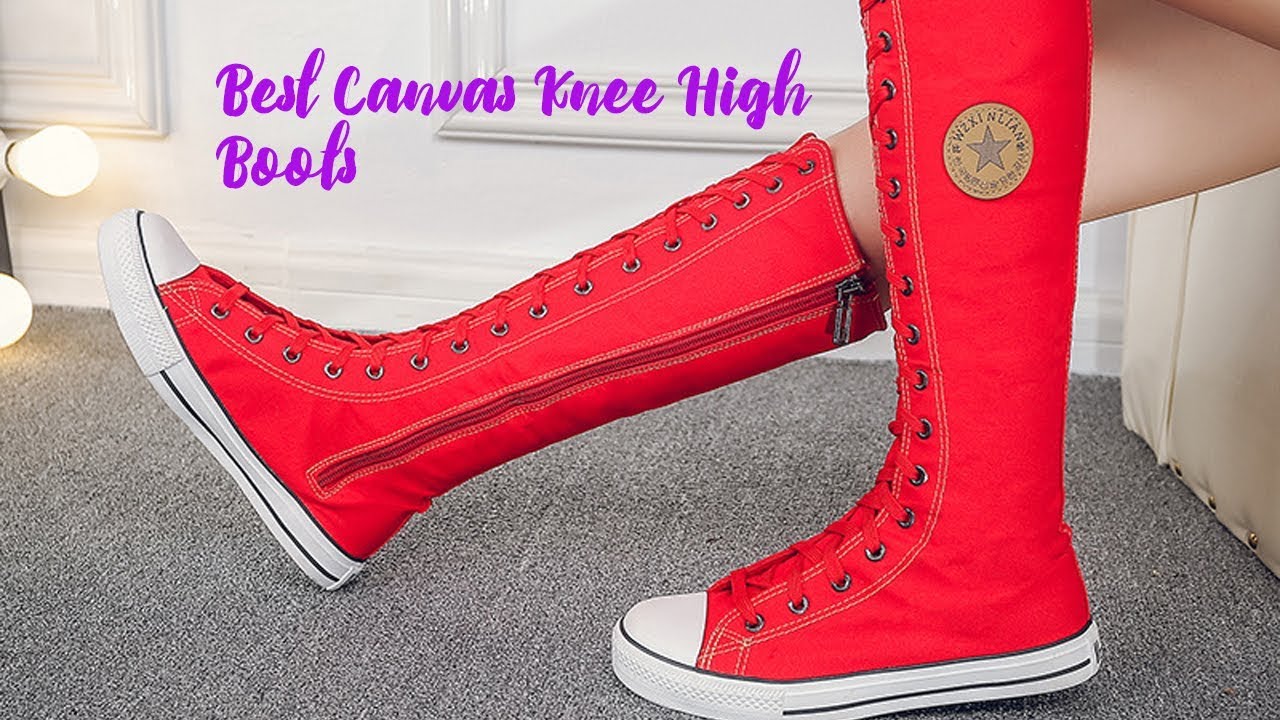 Best Canvas Knee High Boots Canvas Knee High Boots review YouTube