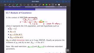 5030-12-01-2: Ch12.7 Analysis of Covariance (ANCOVA)