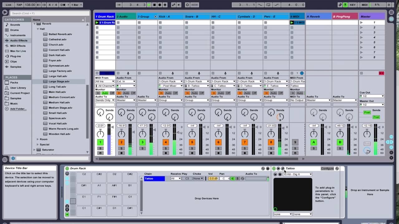 AudioDamage Tattoo MIDI and Audio routing in Ableton Live