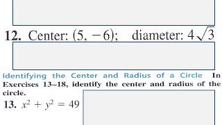 9 1 Conics Circles Parabolas P Calc HW L V Pt 1