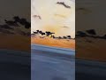 Sunset seascape painting . Oil on canvas .