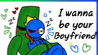 💚{I wanna be your Boyfriend}💙(meme)//Green x Blue//⚠️GORE WG⚠️\\Rainbow Friends\\