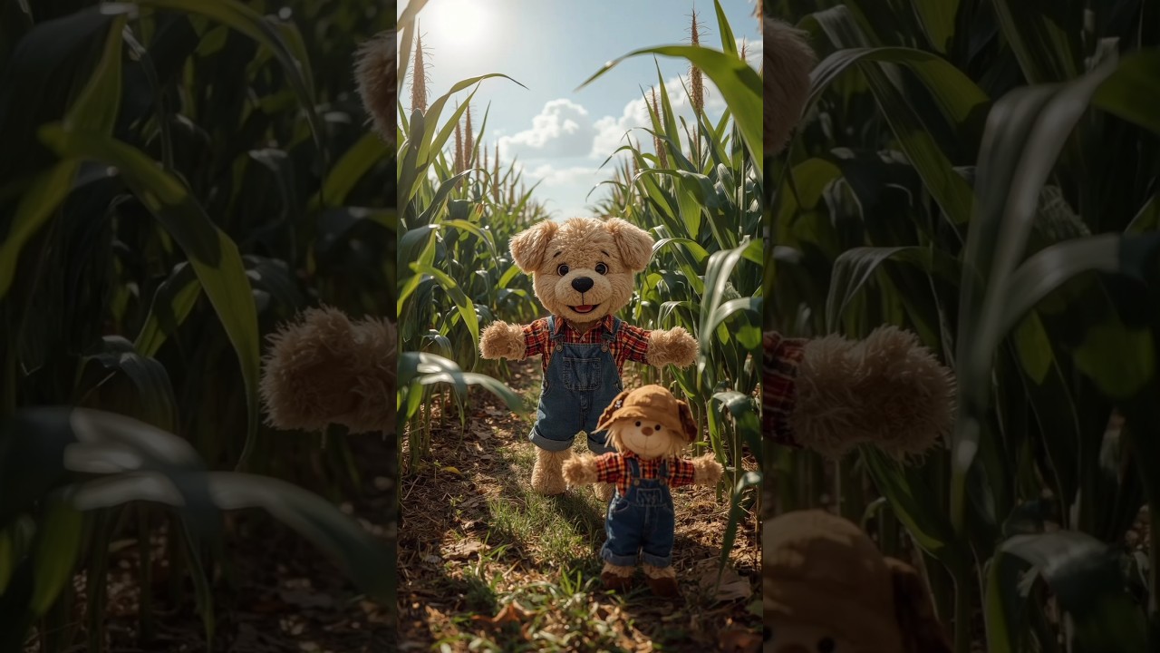 Puppy Line Dance in the Cornfield! 🐶🌽 Funny Farm Plush Toy Animation 