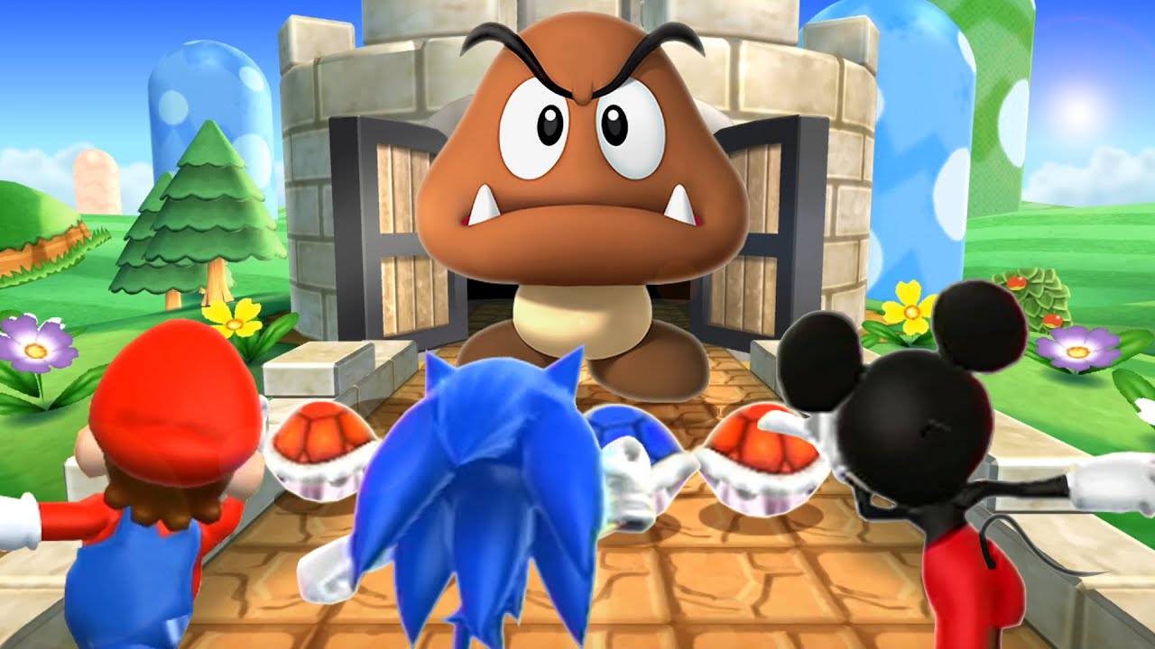 Mario Party 9 MiniGames - Mario Vs Sonic Vs Mickey Mouse Vs Bowser (Master Cpu)