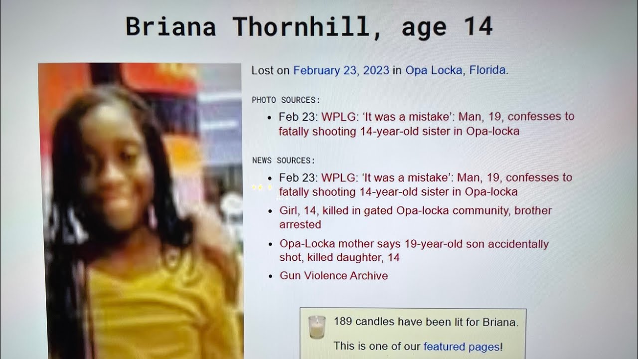 OPA LOCKA, FLORIDA FEB 23, 2023, BRIANA THORNHILL 14 SHOT IN FACE