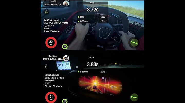 C8 ZR1 vs Tesla S Plaid #c8zr1 #c8corvette #tesla #dragrace #acceleration #corvettec8