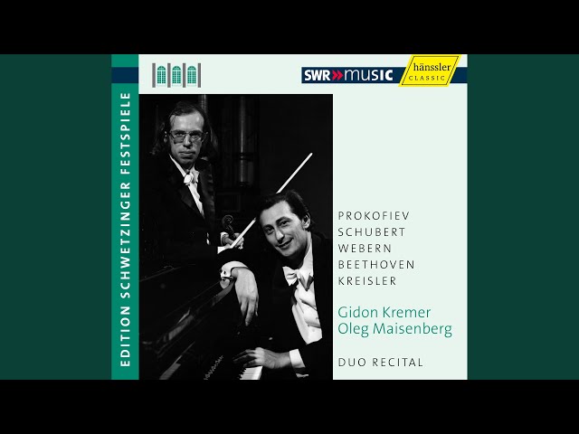 Beethoven - Sonate pour violon et piano n°10:3è mvt : Gidon Kremer, Oleg Maisenberg