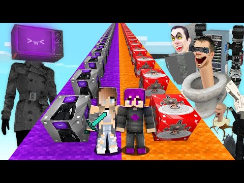 ماين كرافت ولكن بلوكات حظ عائلة شتبي دوب يس ضد عائلة ام رأس التلفاز ضد سمسمة..!🔥😱