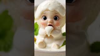 Cutest Dahi Balle Baby Eating 🤍😋 | Creamy Soft Food Fantasy screenshot 5