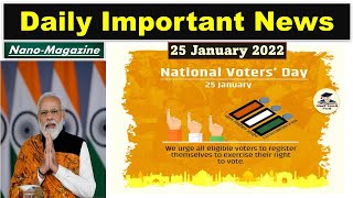 Daily Current Affairs 25 January 2022, Nano Magazine, Indian Express, PIB News UPSC Prelim 2022