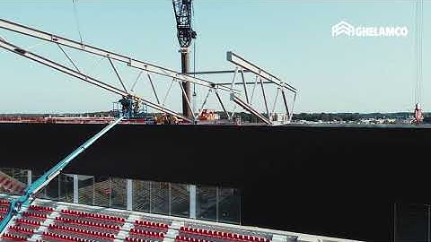 Opbouw Tribune 4: start dakconstructie I Bosuilstadion