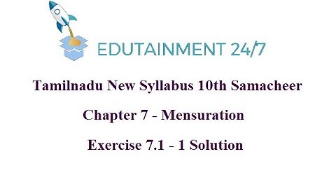 10th std Maths|TN Samacheer Syllabus|Mensuration|Exercise 7.1 - 1 Solution|ex 7.1 sum 1|Session 6