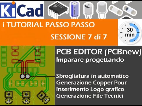 kicad 5 Sbrogliatura automatica freerouting, copper pour, generazione file tecnici, logo pcb
