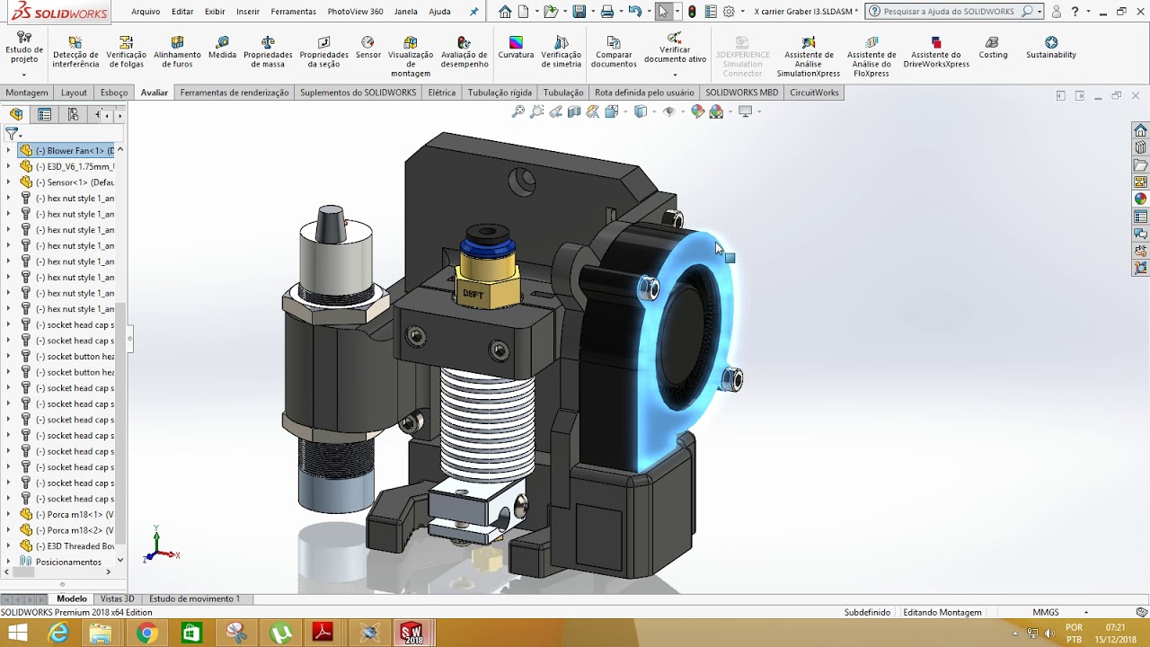 Suporte Hotend integrado Graber I3
