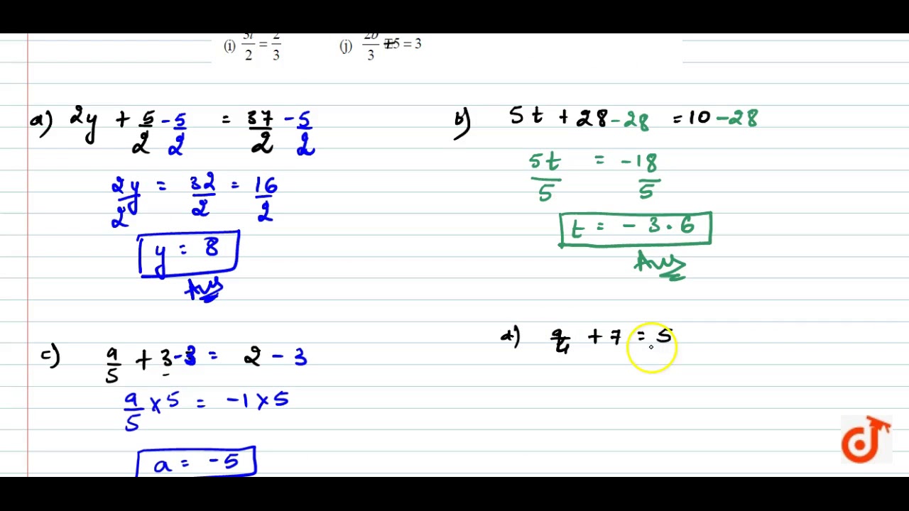 Solve the following equations.... - YouTube