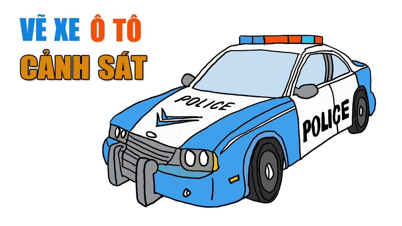 Xe ô tô cảnh sát - how to draw police car - YouTube