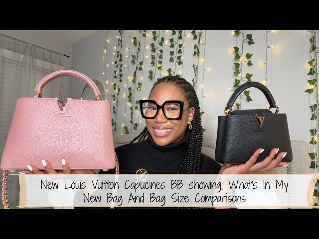 New Louis Vuitton Inspired Capucines BB showing, What's In My New Bag And  Bag Size Comparisons 