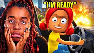 I TRIED TEACHING MY SISTER HOW TO DRIVE *we crashed* screenshot 1