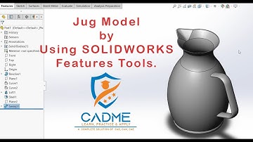 SOLIDWORKS 3D Features Tutorial Jug | 3D Jug Modeling | Jug Modeling Using Features|