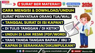 Cara Mengisi & Unduh Surat Pernyataan Ortu/Wali! WAJIB Bagi Semua Calon Murid Baru ! SPMB Jatim 2026