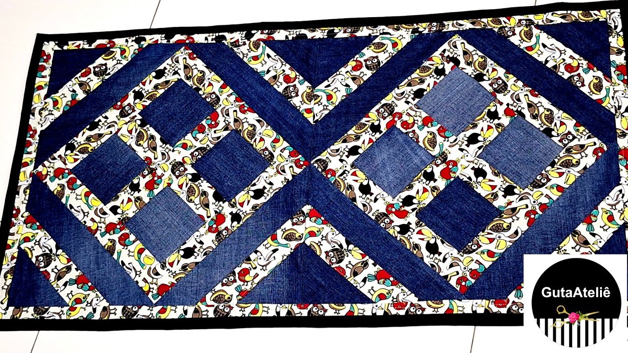 TRASFORMEI Calça JEANS  usada nesse lindo/ Tapete de retalho /