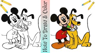 Famous How To Draw And Color Mickey Mouse & Pluto |Fun Video| Drawing & Coloring tutorial!!! Net Worth