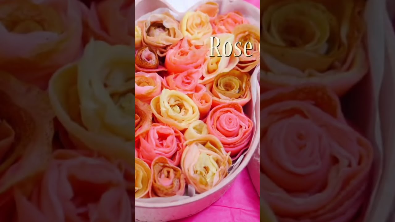 クレープの薔薇 箱詰め Rose Crepe Cake in a box #shorts | MosoGourmet 妄想グルメ