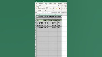 Condition format borders in excel #excel #exceltricks #excelformula #exceltutorial