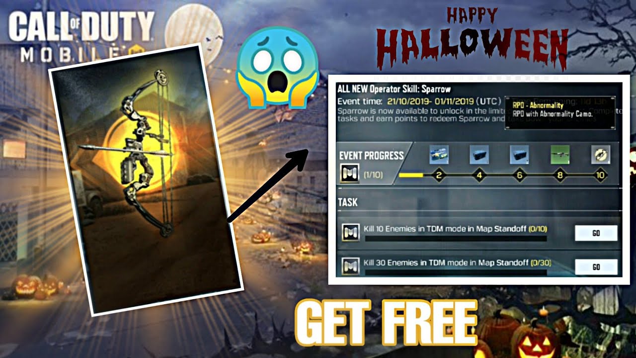 COD MOBILE Halloween Updates New SPARROW Event | Get Free Sparrow Weapon  CODM - 