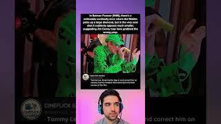 In Batman Forever (1995), there's a noticeable continuity error where the Riddlerpicks up a