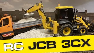 Radio Control Bruder JCB 3CX loading stone