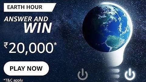 Amazon World Earth Hour Quiz Answers Today  Amazon Quiz Answers Today l 23 March 2022