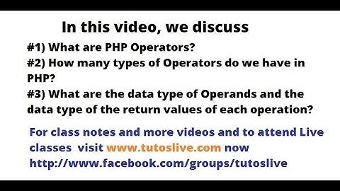 PHP Operators and Control Structures 1/6