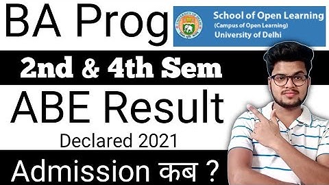 SOL 2nd & 4th Sem *BA Prog Result Declared* 2021 |  Du sol 2nd & 4th abe result 2021