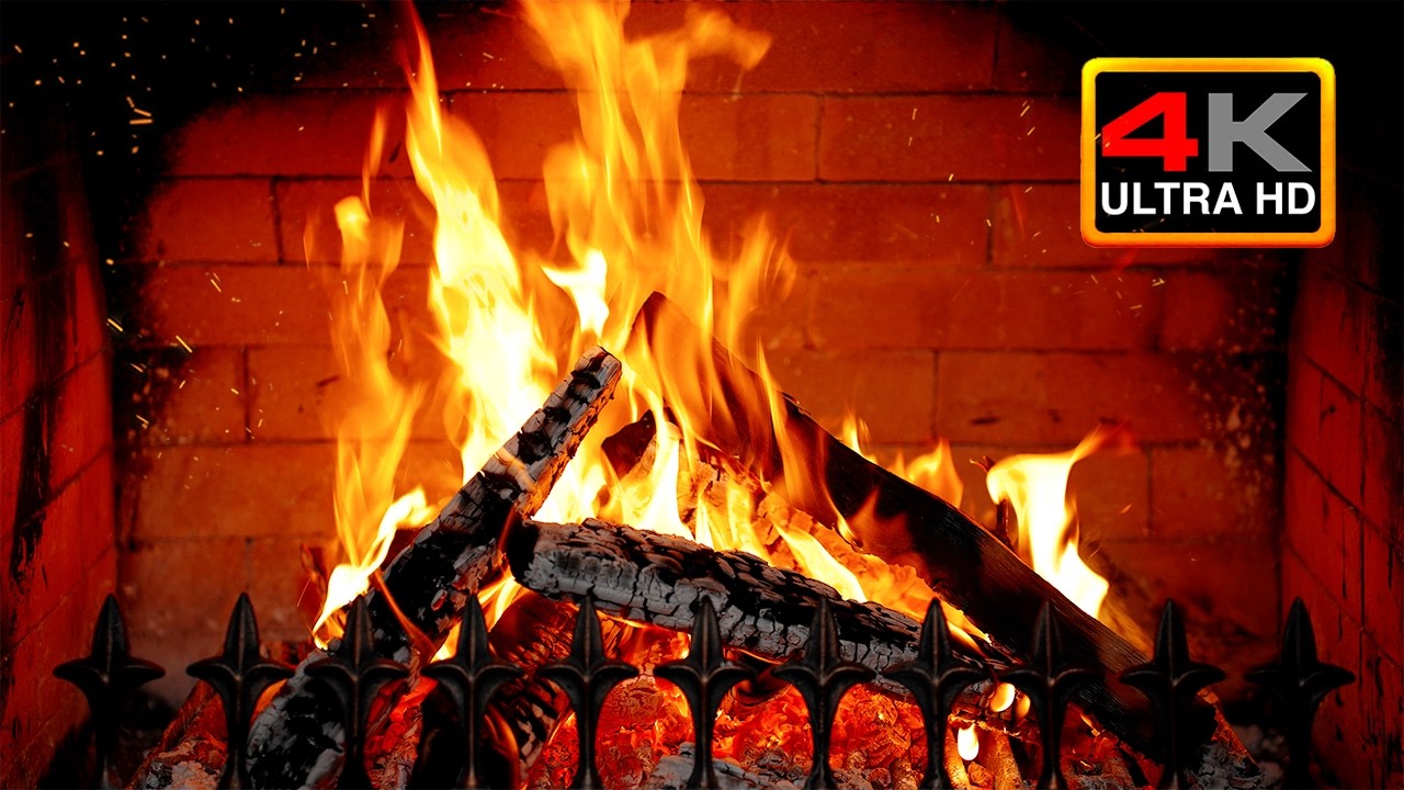 🔥 Cozy & Warm Fireplace 4K UHD – Crackling Fire Sounds | Home Ambience ...