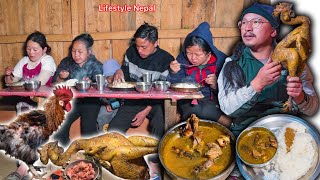 Chicken cooking video Himalaya || Remote Nepali village reality cooking video Nepali Lifestyle cook 