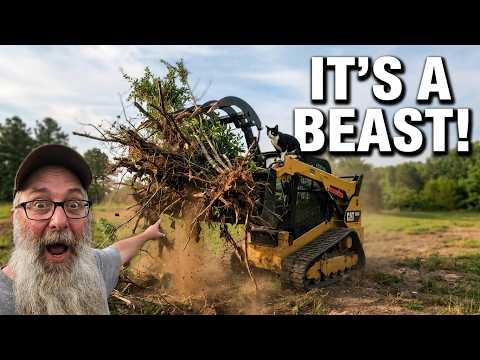 Look At What My Skid Steer Can Do Now | Flail Mower and Root Grapple Clear Brush