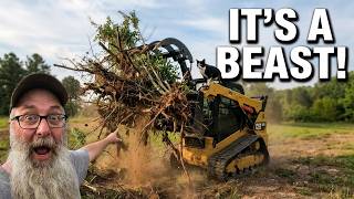 Look At What My Skid Steer Can Do Now | Flail Mower and Root Grapple Clear Brush